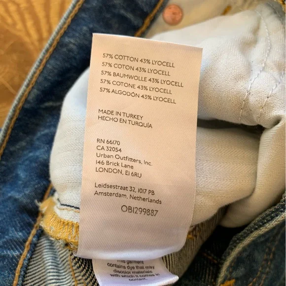 Free People Jeans Size 28 Paint Splatter Raw Hem Cropped Straight Distressed NWT - Picture 9 of 10